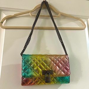 Kurt Geiger London Brixton Metallic Pastel Leather Wallet on Chain